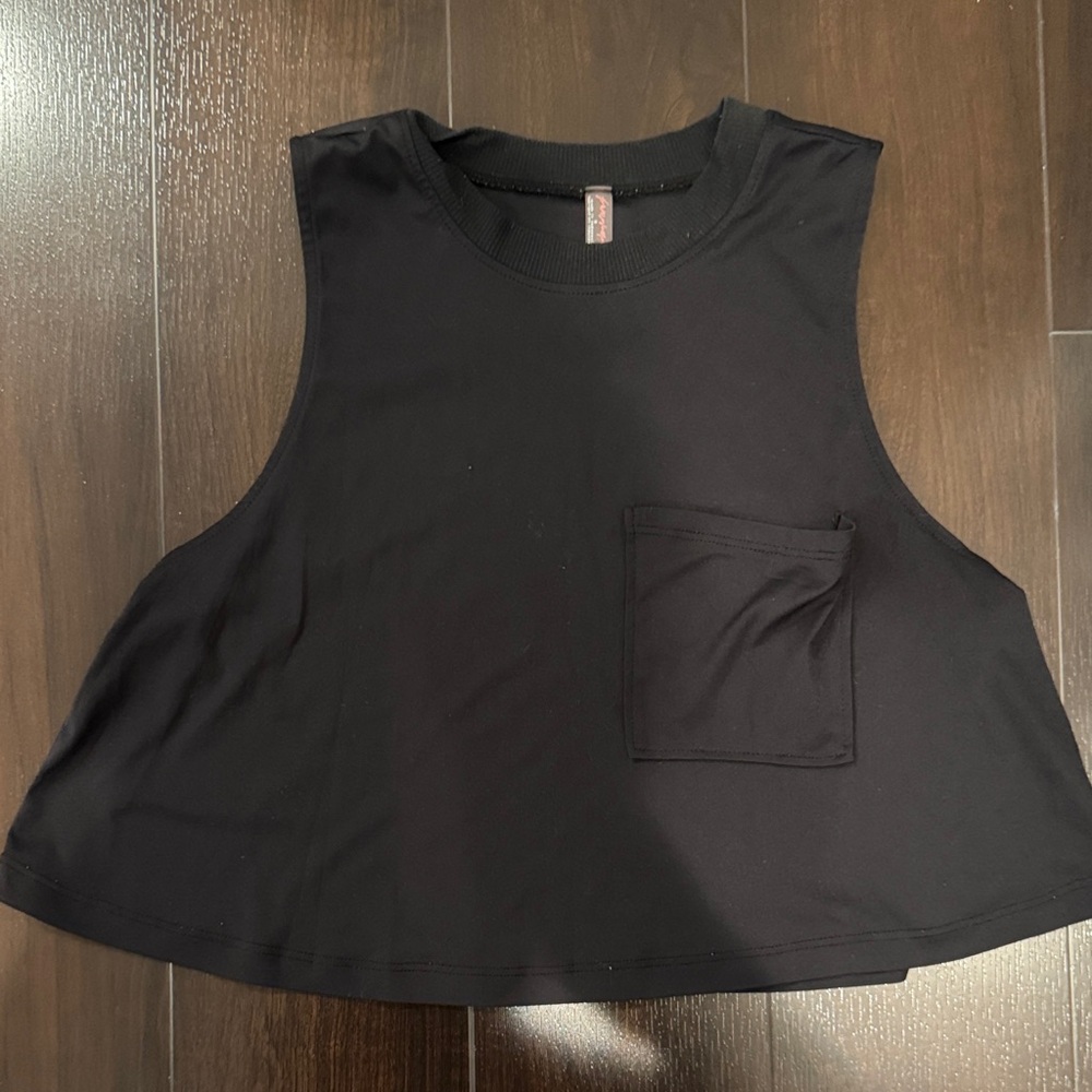 Free People Movement Black Sleeveless Crop Top